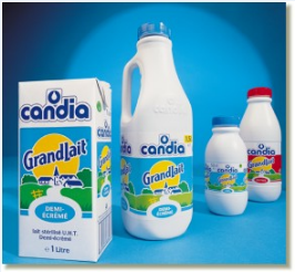 Exemples de conditionnement des produits de la gamme Candia Grand Lait
