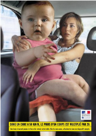 Visuel de la campagne de publicité de la Sécurité Routière, commanditée par l'Etat Français