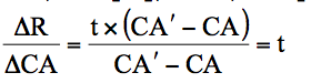 dR/dCA = (t × (CA'-CA) ) / (CA' - CA) = t
