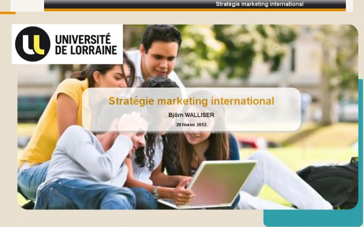 Accédez à la ressource pédagogique Stratégie marketing international